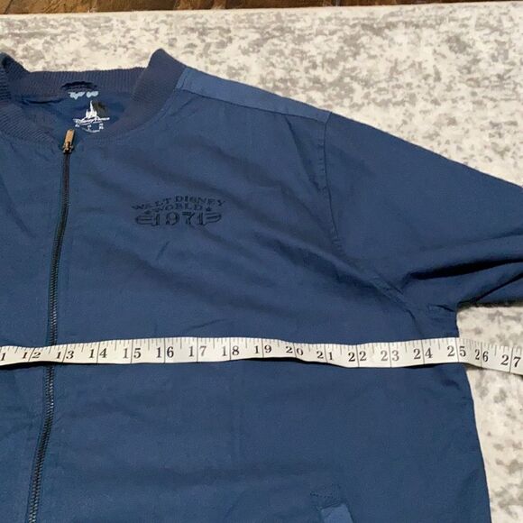 Walt Disney Parks size L Bomber Jacket embroidered navy blue EUC - Picture 9 of 11
